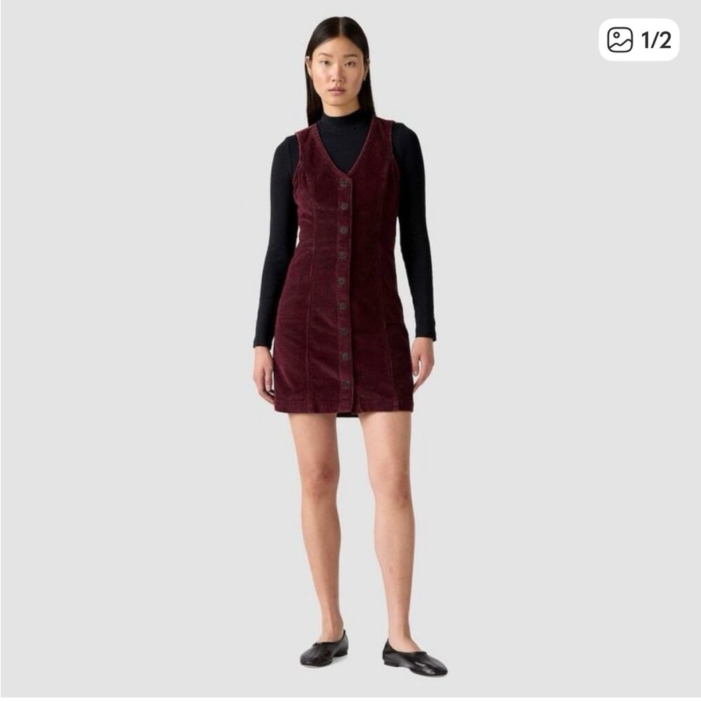 Levi's Women's Vianna Vest Dress Corduroy Size Small NWT
